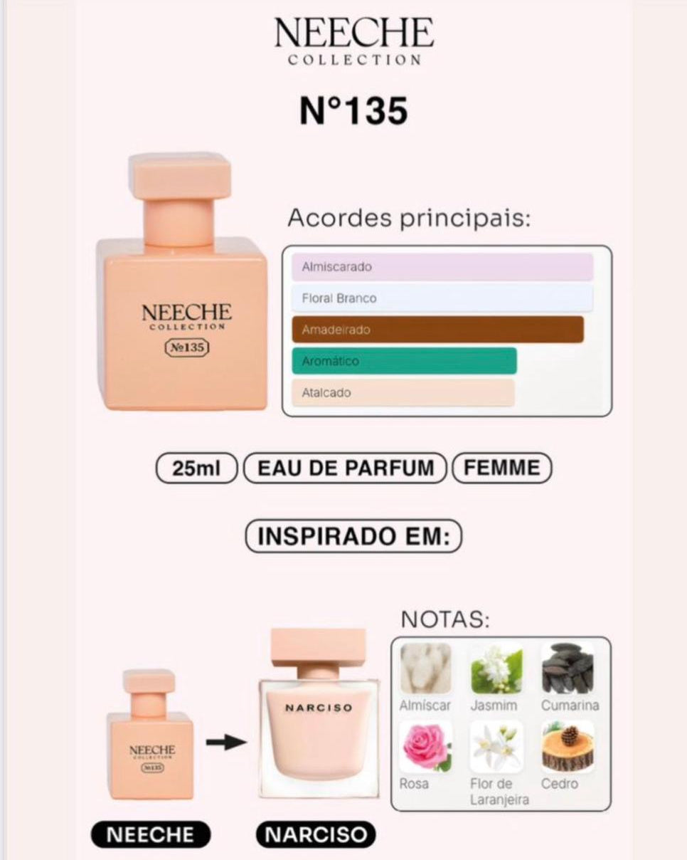 Neeche Collection  N°135 EDP  25ML Inspiração Narciso Poudrée